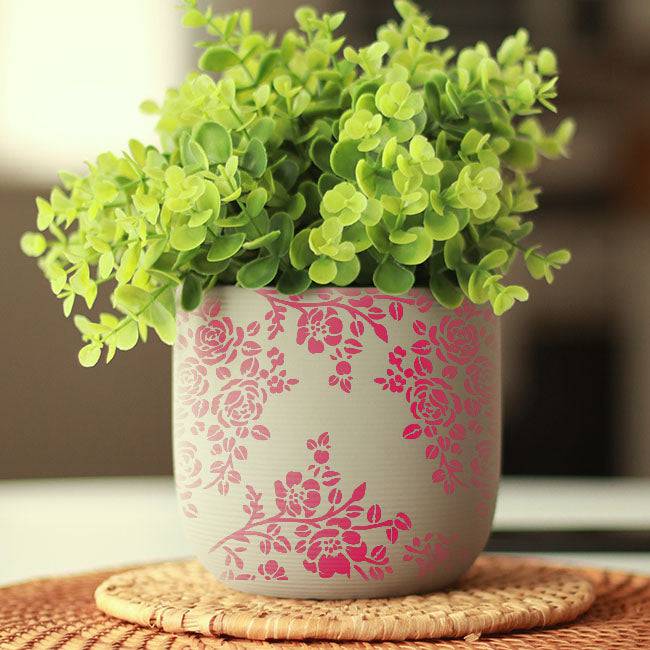 Pack of 4 Floral Reusable Stencil for Fabric , Canvas and wall painting.ID#04 - imartdecor.com