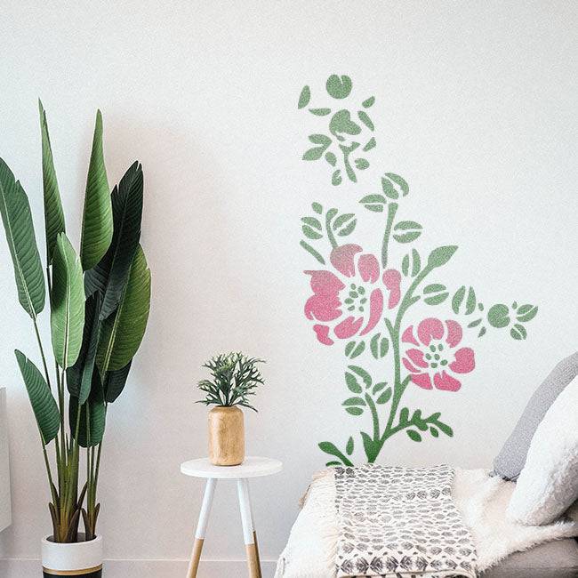 Pack of 4 Floral Reusable Stencil for Fabric , Canvas and wall painting.ID#04 - imartdecor.com