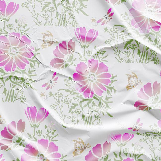 Pack of 4 Floral Reusable Stencil for Fabric , Canvas and wall painting.ID#04 - imartdecor.com