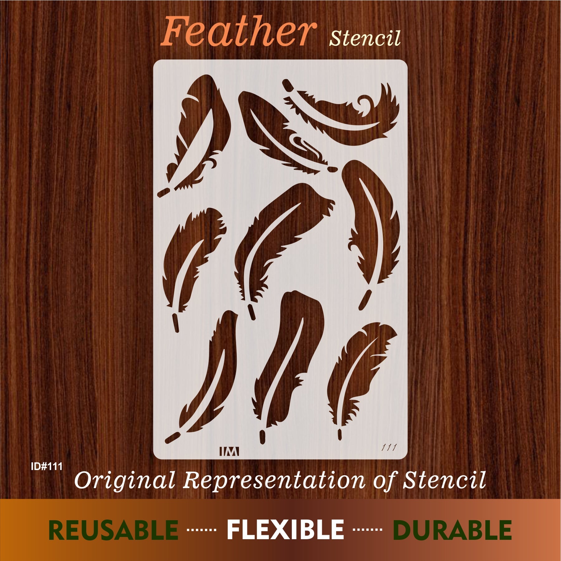 Feather Stencil for Wall Painting Scrapbook Coloring Embossing Album D