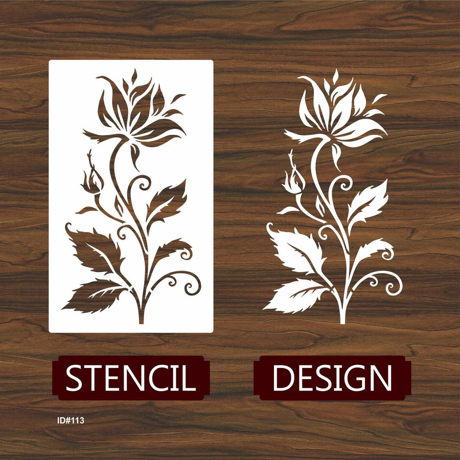 Stylized Flower Stencil For Walls Painting Scrapbooking Stamping Stamp Album Decorative stencil. ID #113 - imartdecor.com