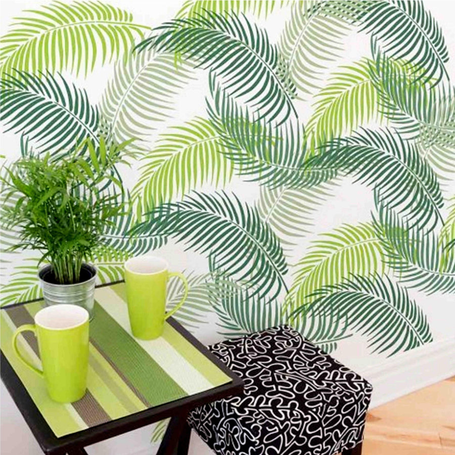 Palm leaf Reusable Stencil For Canvas And Wall Painting.ID#132 - imartdecor.com