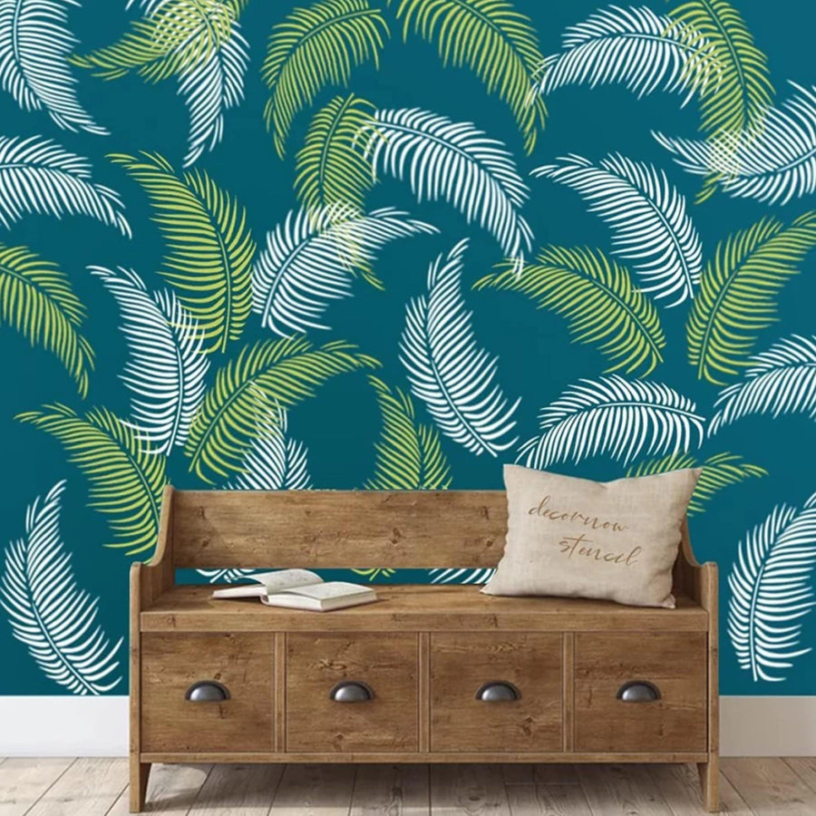 Palm leaf Reusable Stencil For Canvas And Wall Painting.ID#132 - imartdecor.com