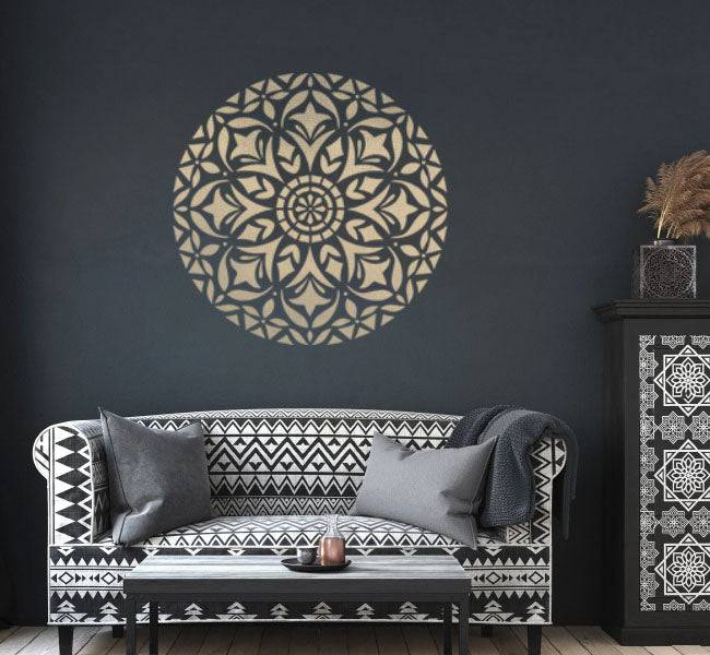 Round Floral Mandala Reusable Stencil For Canvas And Wall Painting.ID#138 - imartdecor.com