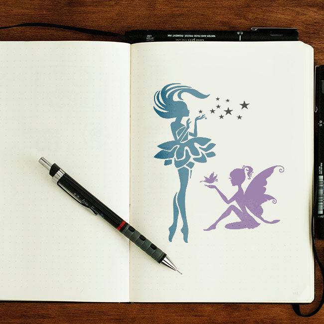 Grite Butterfly Wing Fairy Reusable Stencil For Canvas And Wall Painting.ID#144 - imartdecor.com
