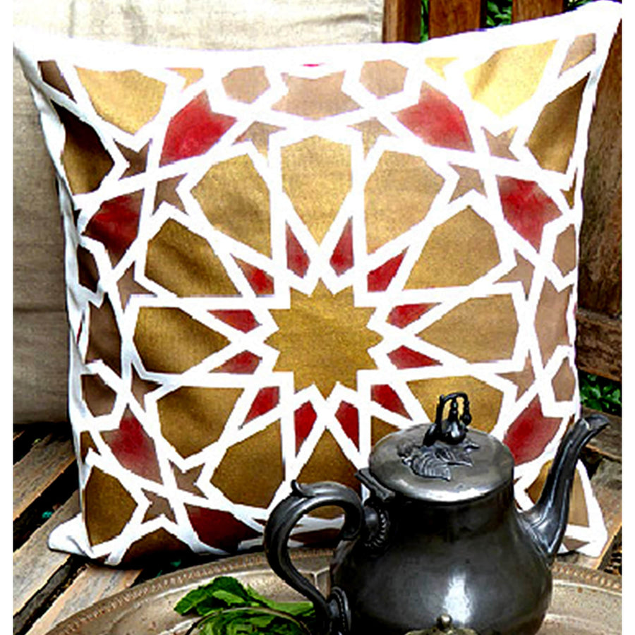 Islamic Geometric Pattern Reusable Stencil For Canvas And Wall Painting.ID#207 - imartdecor.com