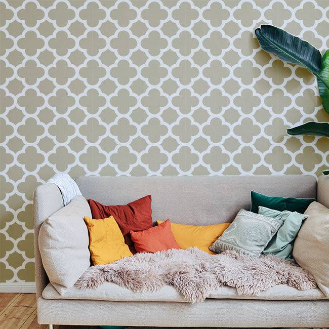 Moroccan Fabric Reusable Stencil For Canvas And Wall Painting.ID#208A - imartdecor.com