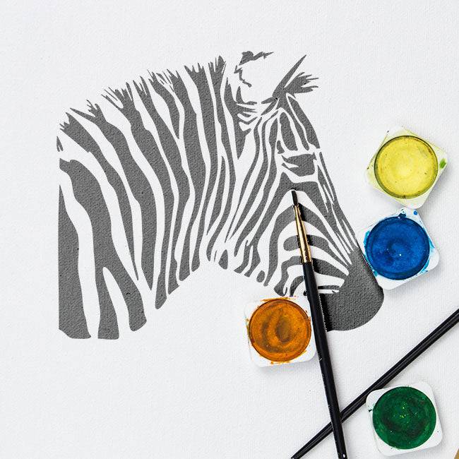 Zebra Reusable Stencil For Canvas And Wall Painting.ID#214 - imartdecor.com