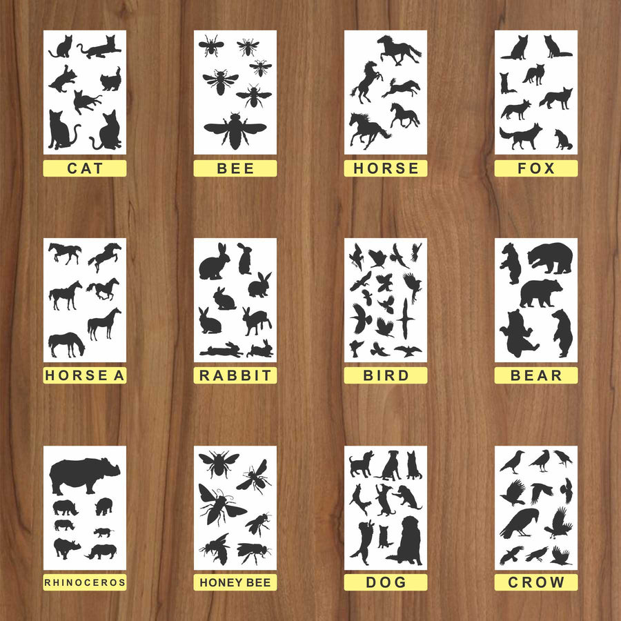 25 Different Animals Reusable Stencil For Canvas And Wall Painting.ID#223 - imartdecor.com