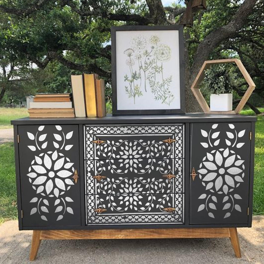 Indian Inlay (furniture and fabric) Reusable Stencil For Canvas And Wall Painting.ID #339 - imartdecor.com