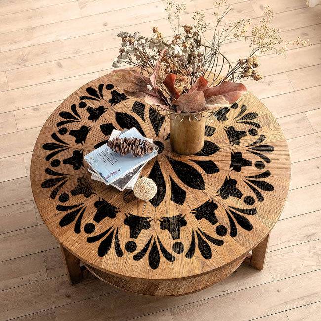 Mandala Flower Round Reusable Stencil for Canvas and wall painting.ID#34 - imartdecor.com