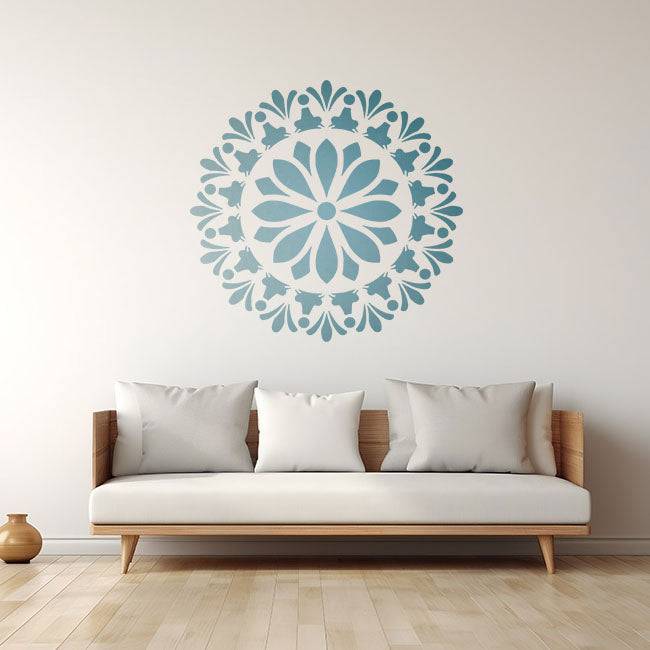 Mandala Flower Round Reusable Stencil for Canvas and wall painting.ID#34 - imartdecor.com