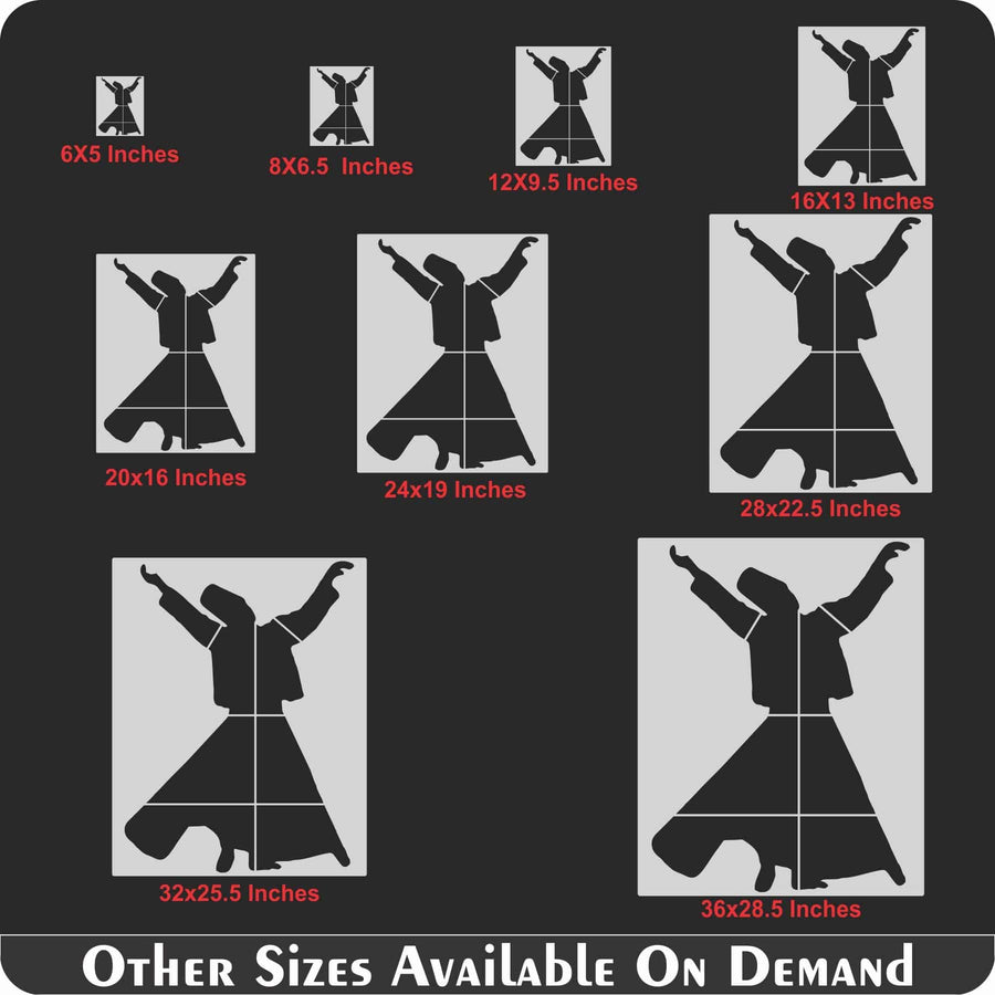 Sufi Dervish Reusable Stencil For Canvas And Wall Painting.ID# 413 - imartdecor.com