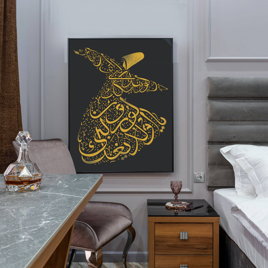 Sufi Dervish Reusable Stencil For Canvas And Wall Painting.ID# 414 - imartdecor.com