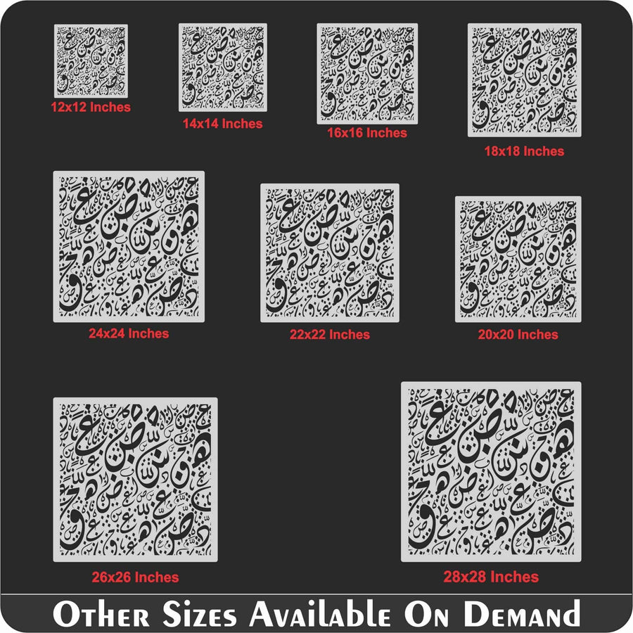 Arabic Alphabets Calligraphy Islamic Reusable Stencil for Canvas and wall painting.ID# 4214 - imartdecor.com