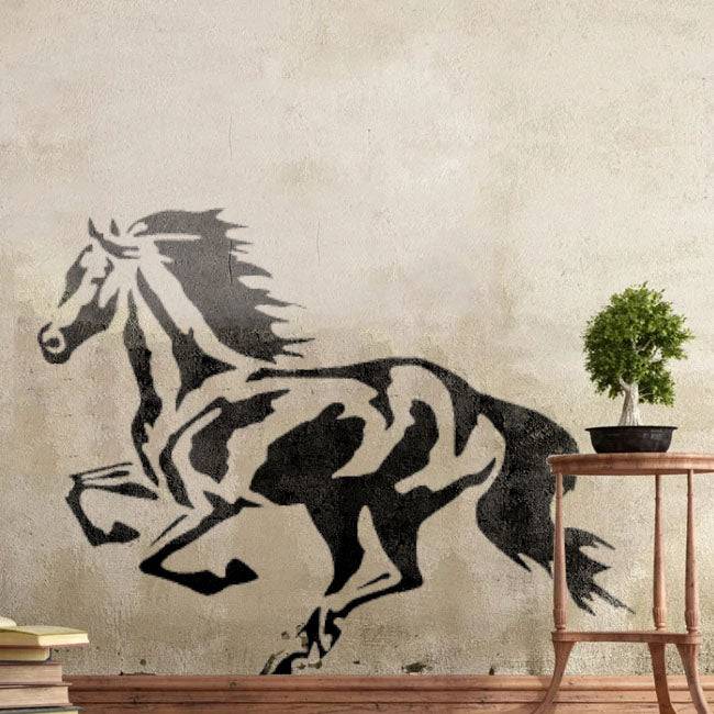Running Horse Reusable Stencil for Canvas and wall painting.ID# 431 - imartdecor.com