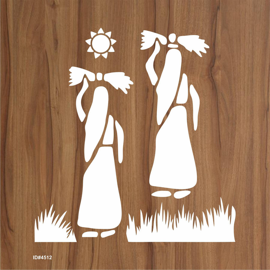 Indian Tribes Stencil Used for Painting on Wood, Canvas, Paper, Fabric, Floor, Wall. ID #4512 - imartdecor.com