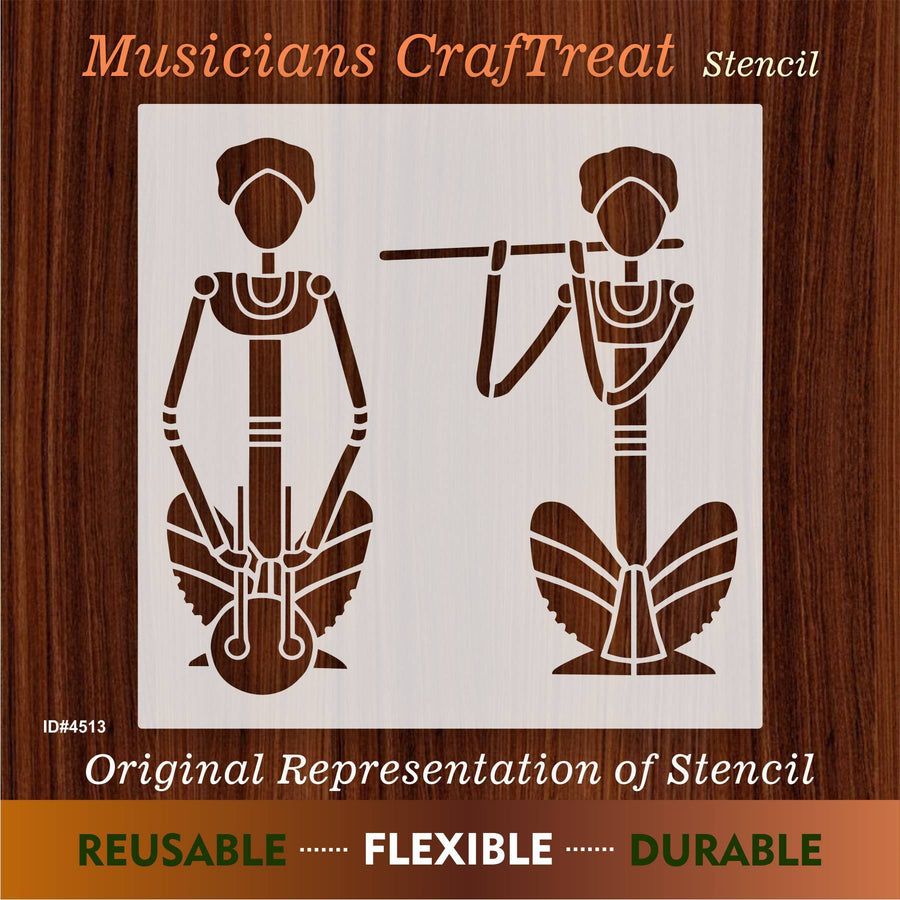 Musicians Craftreat Reusable Stencil for Painting on Canvas, Wall, Wood. ID #4513 - imartdecor.com