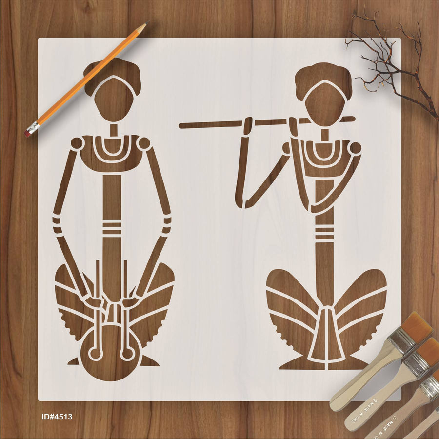 Musicians Craftreat Reusable Stencil for Painting on Canvas, Wall, Wood. ID #4513 - imartdecor.com