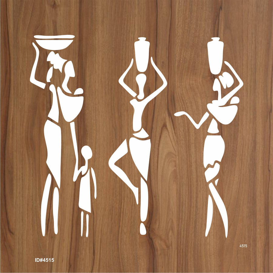 Trible Family with Small Kids Stencil for Painting on Canvas, Wall, Wood. ID #4515 - imartdecor.com