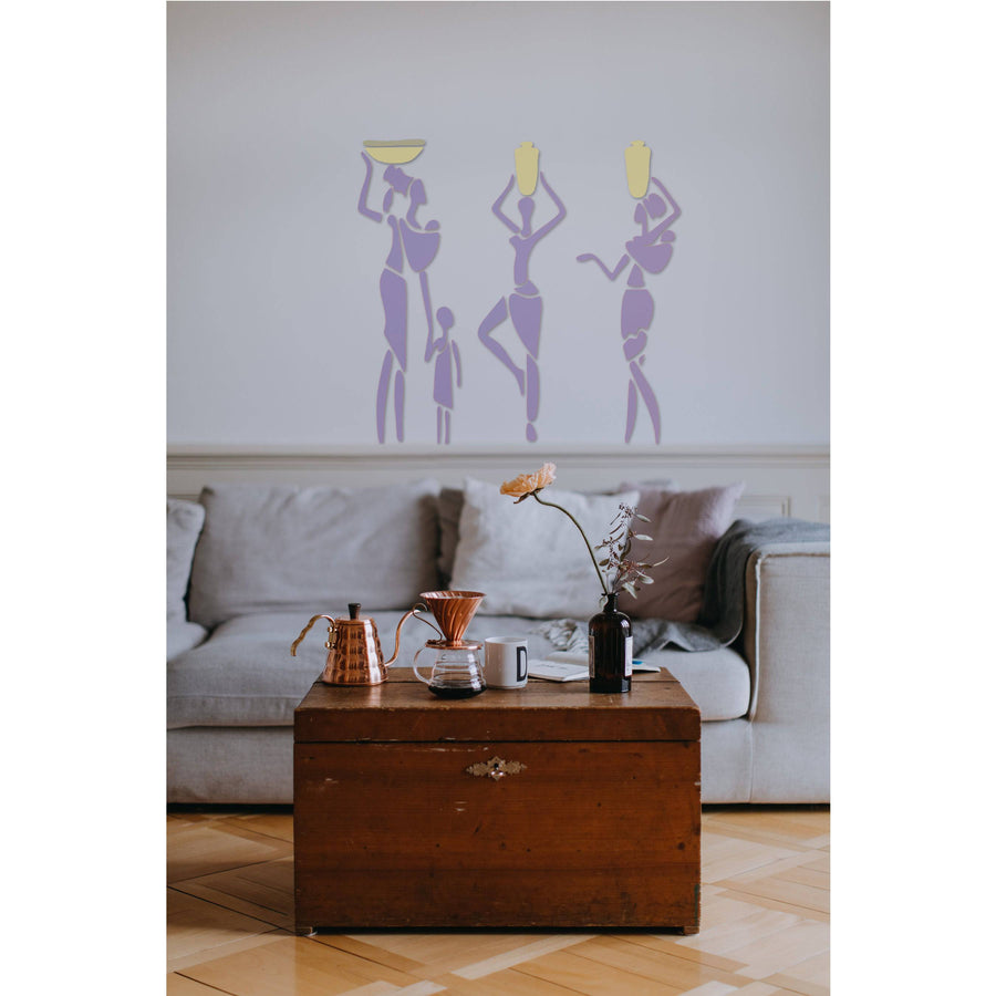 Trible Family with Small Kids Stencil for Painting on Canvas, Wall, Wood. ID #4515 - imartdecor.com
