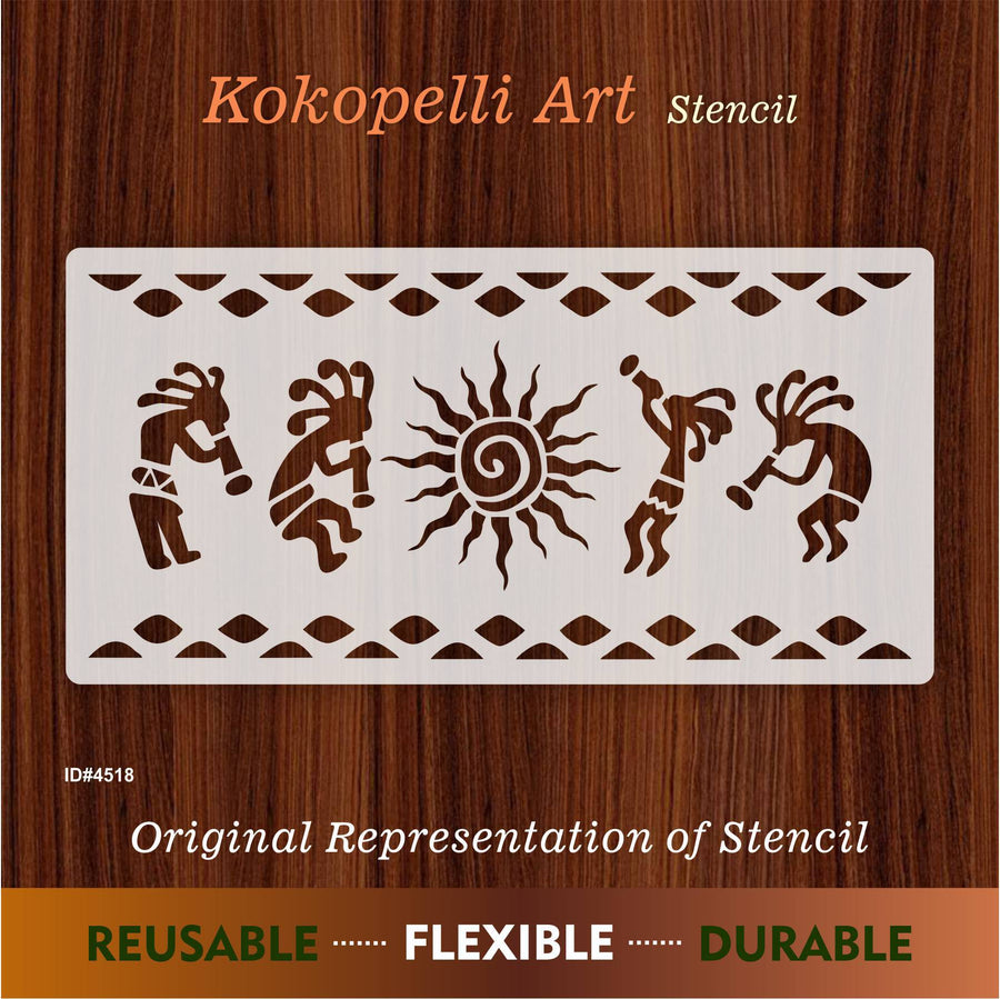 Kokopelli Art Stencil Wall Painting Scrapbooking Stamping Embossing Album Paper Card Template. ID #4518 - imartdecor.com