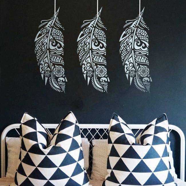 Mandala Feather Reusable Stencil For Canvas And Wall Painting.ID #464 - imartdecor.com