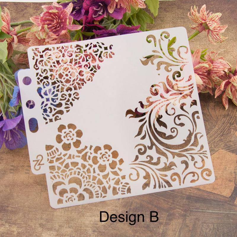 Pack of 4 Floral Reusable Stencil for Fabric , Canvas and wall painting.ID#04 - imartdecor.com