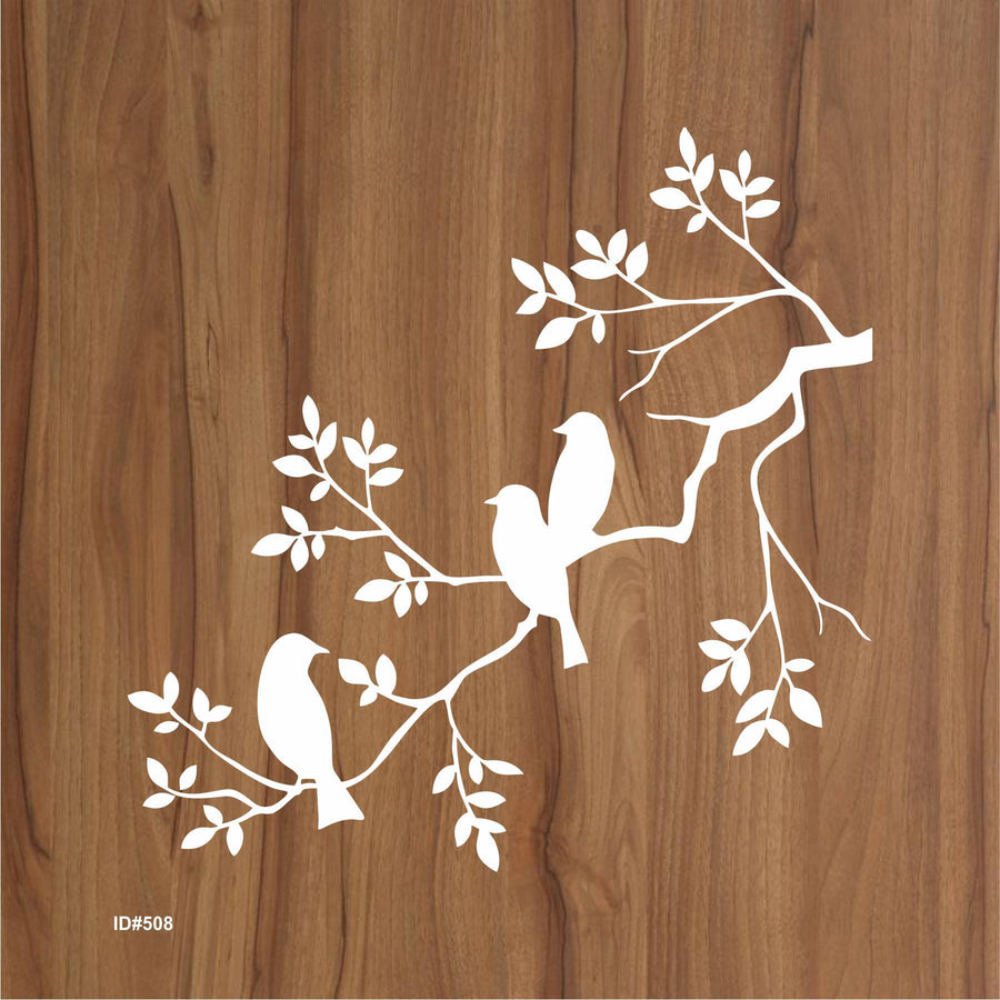 Birds On A Branch Wall Stencil Used for Wall, Wood, Fabrics Decoration Card Template. ID #508 - imartdecor.com