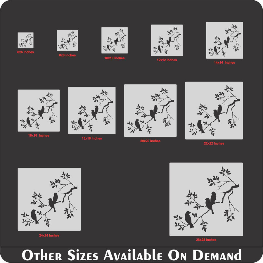 Birds On A Branch Wall Stencil Used for Wall, Wood, Fabrics Decoration Card Template. ID #508 - imartdecor.com