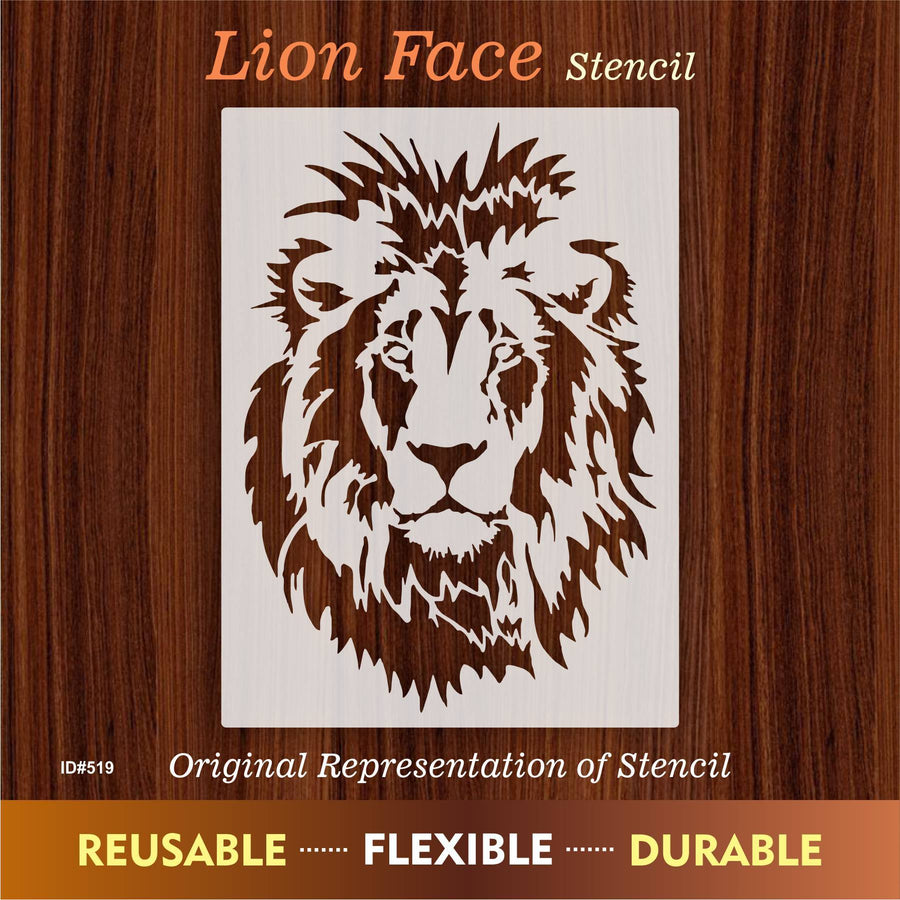 Lion Face Stencil Used for Canvas and Wall Painting Scrapbooking Stamping Embossing Album Paper Card Templatel. ID #519 - imartdecor.com