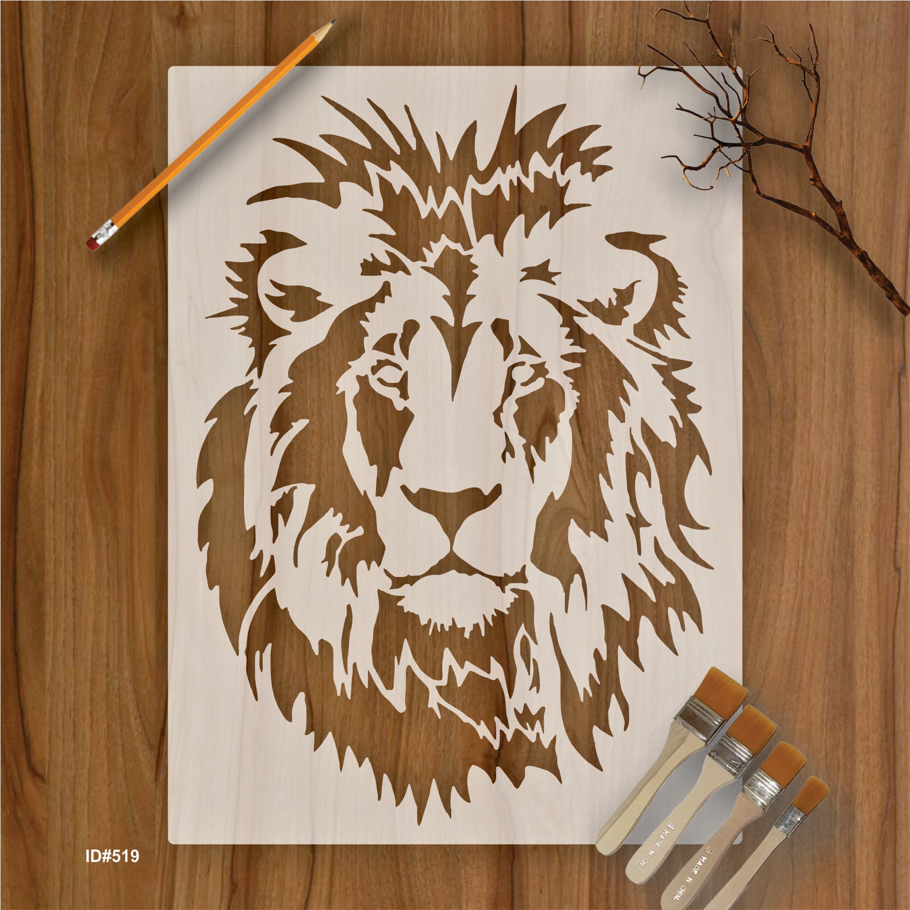 Lion Face Stencil Used for Canvas and Wall Painting Scrapbooking