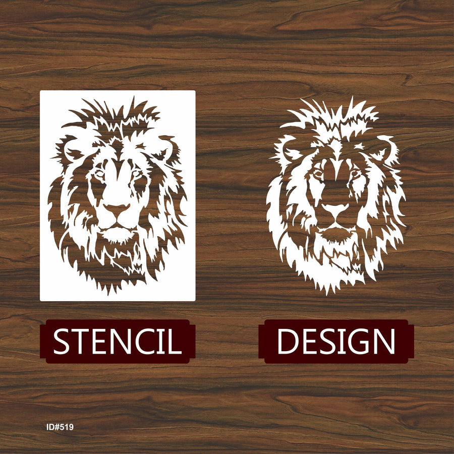 Lion Face Stencil Used for Canvas and Wall Painting Scrapbooking Stamping Embossing Album Paper Card Templatel. ID #519 - imartdecor.com