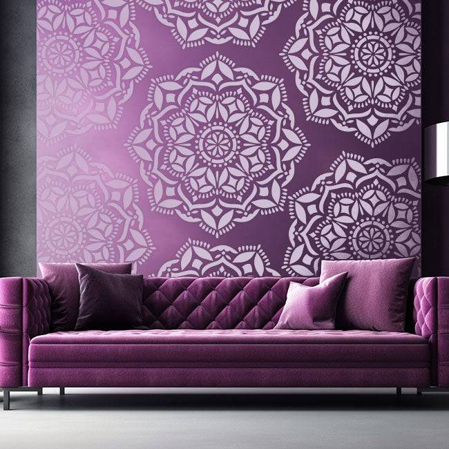 Mandala flower Reusable Stencil for Canvas and wall painting.ID#52 - imartdecor.com