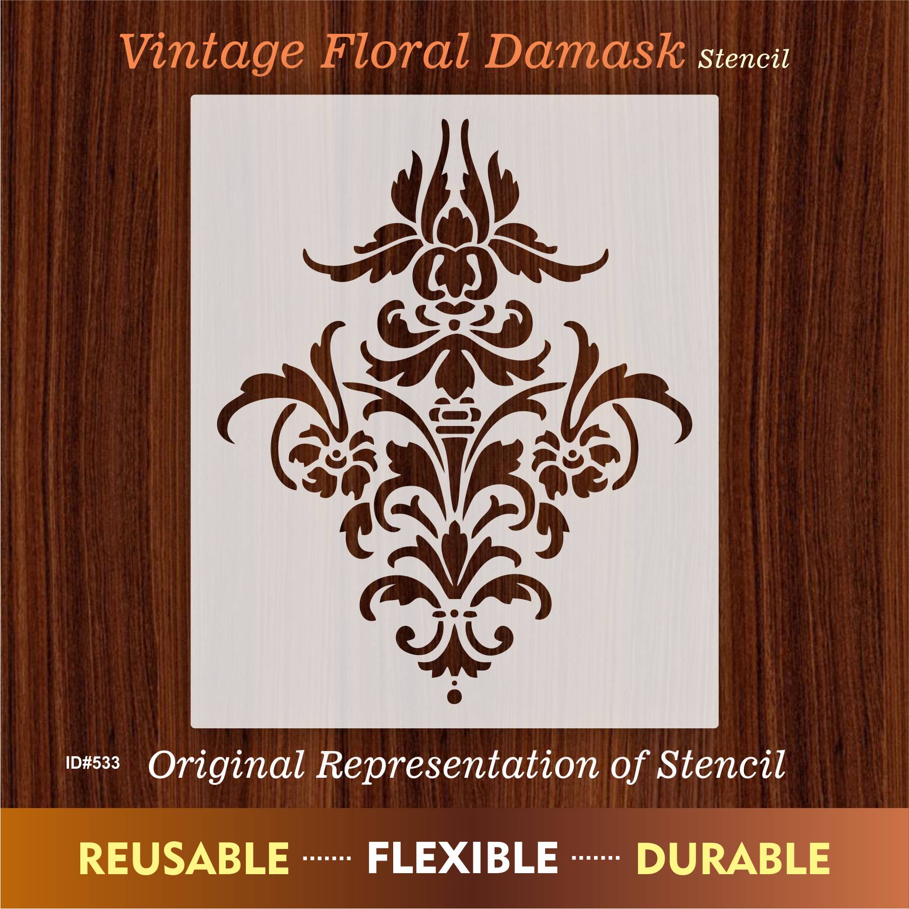 CrafTreat Damask Stencils for Painting on Wood Canvas Paper Fabric Floor  Wall and Tile - Damask Designs - Size: A4 (8.3 x 11.7 Inch) - Reusable DIY  Art and Craft Stencils 