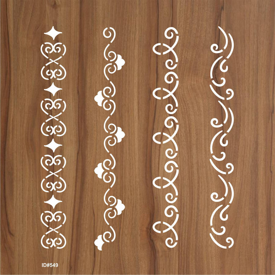 Flower Border Stencil Stamping Photo Album Embossing Paper Card on Wood Fabric Wall. ID #549 - imartdecor.com