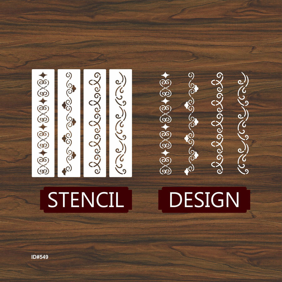 Flower Border Stencil Stamping Photo Album Embossing Paper Card on Wood Fabric Wall. ID #549 - imartdecor.com