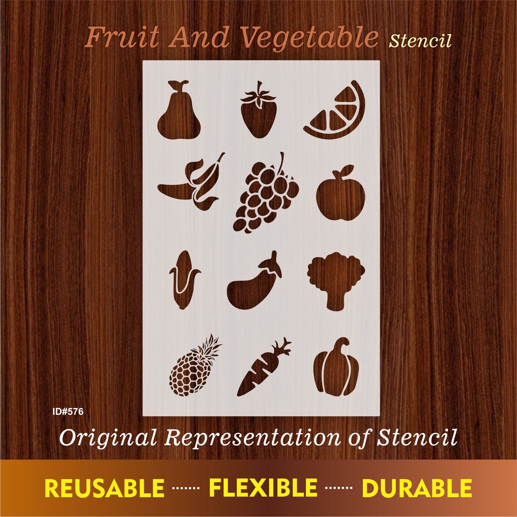 Fruit and Vegetable Stencil For Painting Scrapbook Coloring Embossing