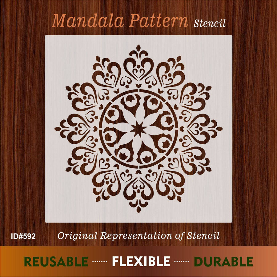 Mandala Pattern Stencil for design painting furniture design thick patterns plaster decorative - imartdecor.com