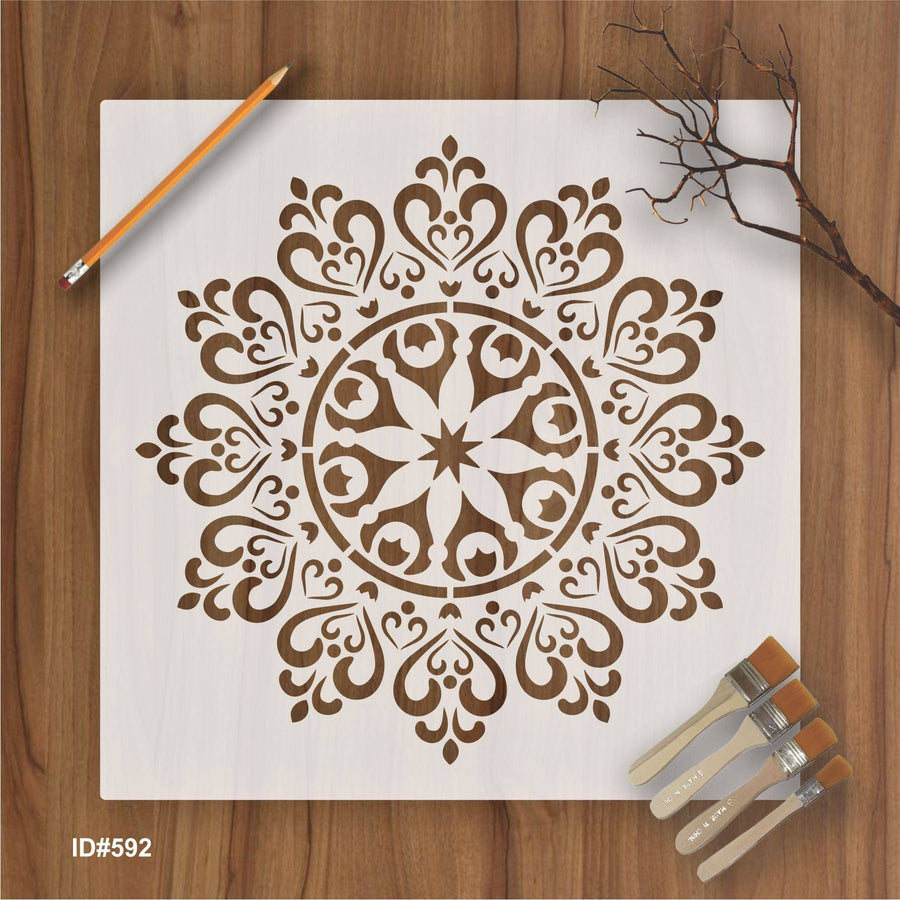 Mandala Pattern Stencil for design painting furniture design thick patterns plaster decorative - imartdecor.com
