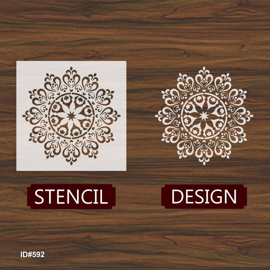 Mandala Pattern Stencil for design painting furniture design thick patterns plaster decorative - imartdecor.com