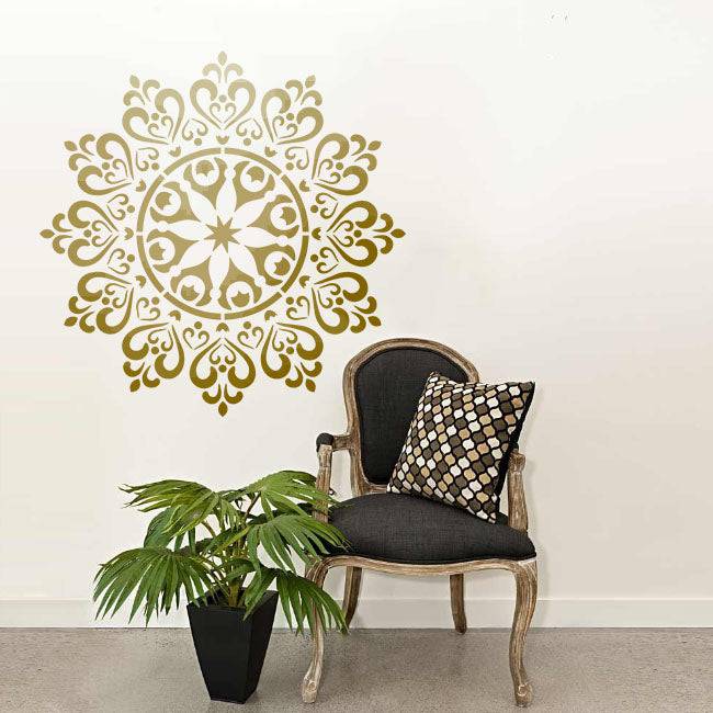 Mandala Pattern Stencil for design painting furniture design thick patterns plaster decorative - imartdecor.com
