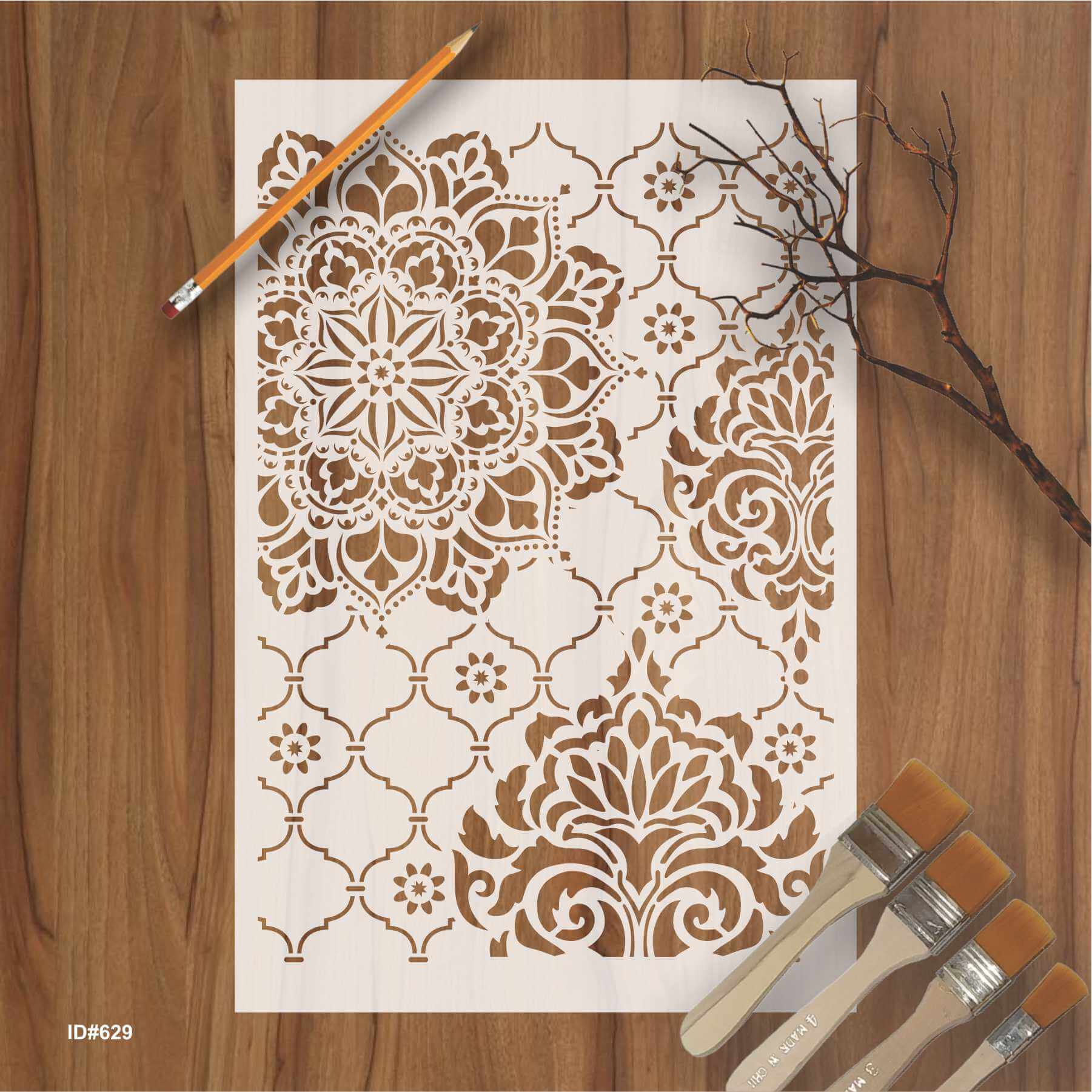 Elegant Moroccan Damask Stencil Painting Scrapbook Coloring Embossing ...