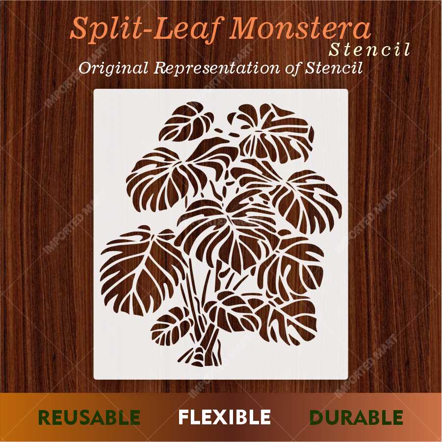 Monstera Leaf Stencil for Wall & Wood Painting – Tropical Botanical De –  imartdecor.com