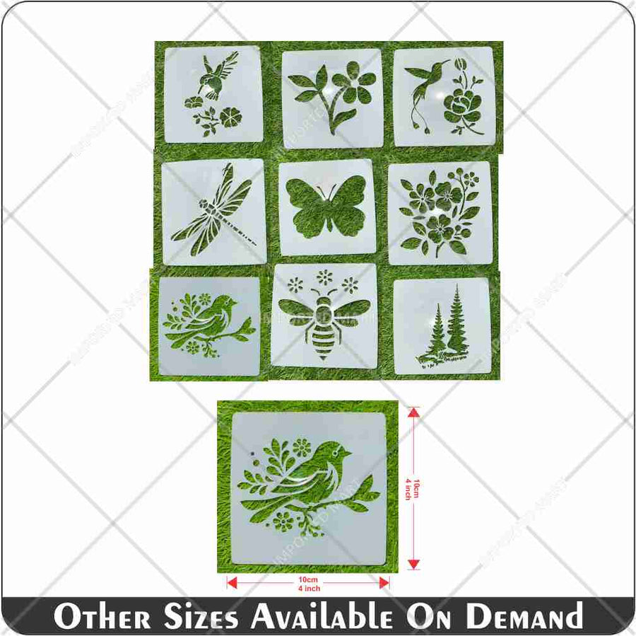 Pack of 10Pcs Nature Inspired Wall Art Stencils | Painting and Scrapbooking ID#643 - imartdecor.com