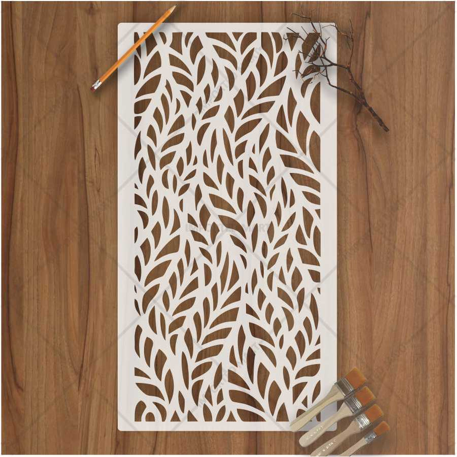 Flowing Botanical Leaf Stencil for Wall, Furniture & Fabric Art – Organic Nature Design – ID# 660 - imartdecor.com
