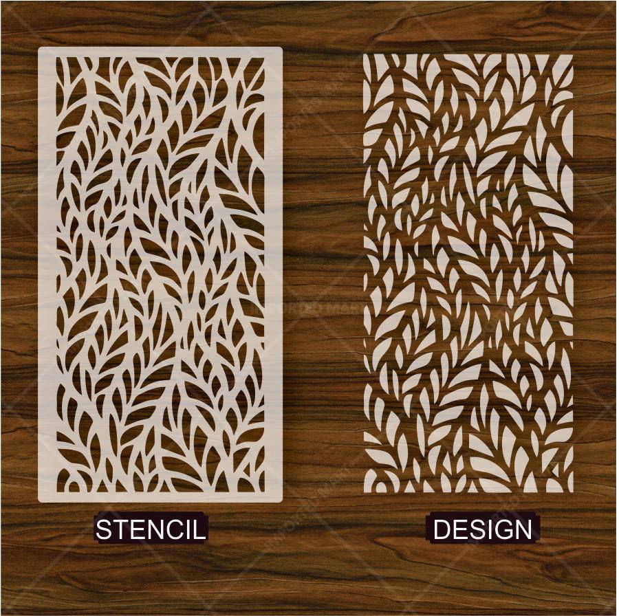 Flowing Botanical Leaf Stencil for Wall, Furniture & Fabric Art – Organic Nature Design – ID# 660 - imartdecor.com