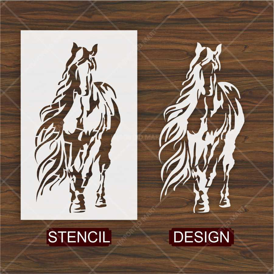 Galloping Horse Stencil for Wall, Wood & Fabric Art – Western Animal Design – ID# 680 - imartdecor.com