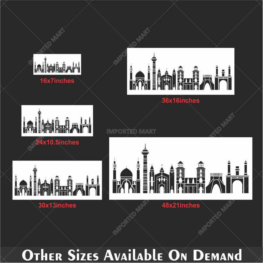 City Skyline Landmark Stencil for Walls, Wood & Crafts – Architectural Silhouette – ID# 685 - imartdecor.com