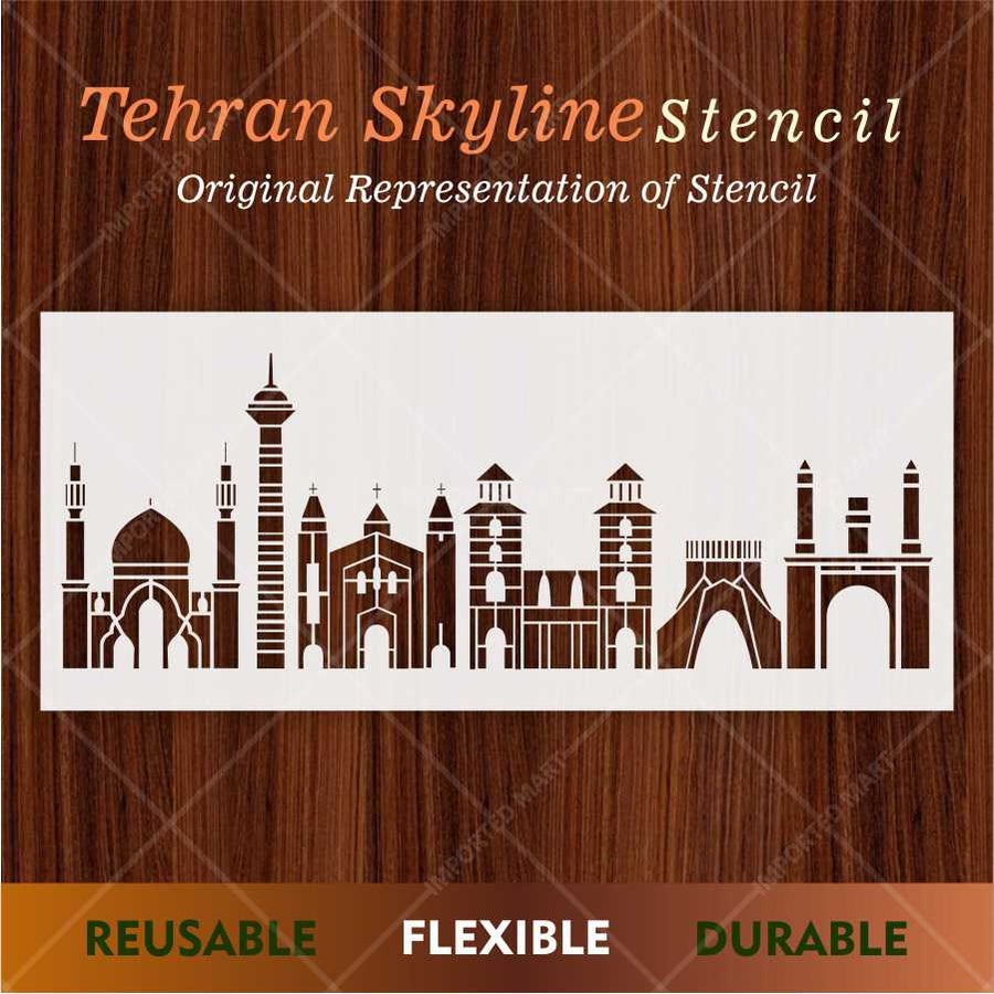 City Skyline Landmark Stencil for Walls, Wood & Crafts – Architectural Silhouette – ID# 685 - imartdecor.com
